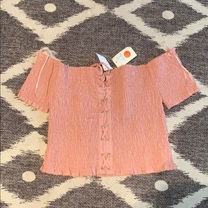 Ruffled Pink Crop Top